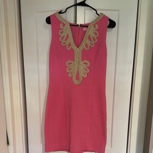 Lily Pulitzer Pink Dress with Gold Accents